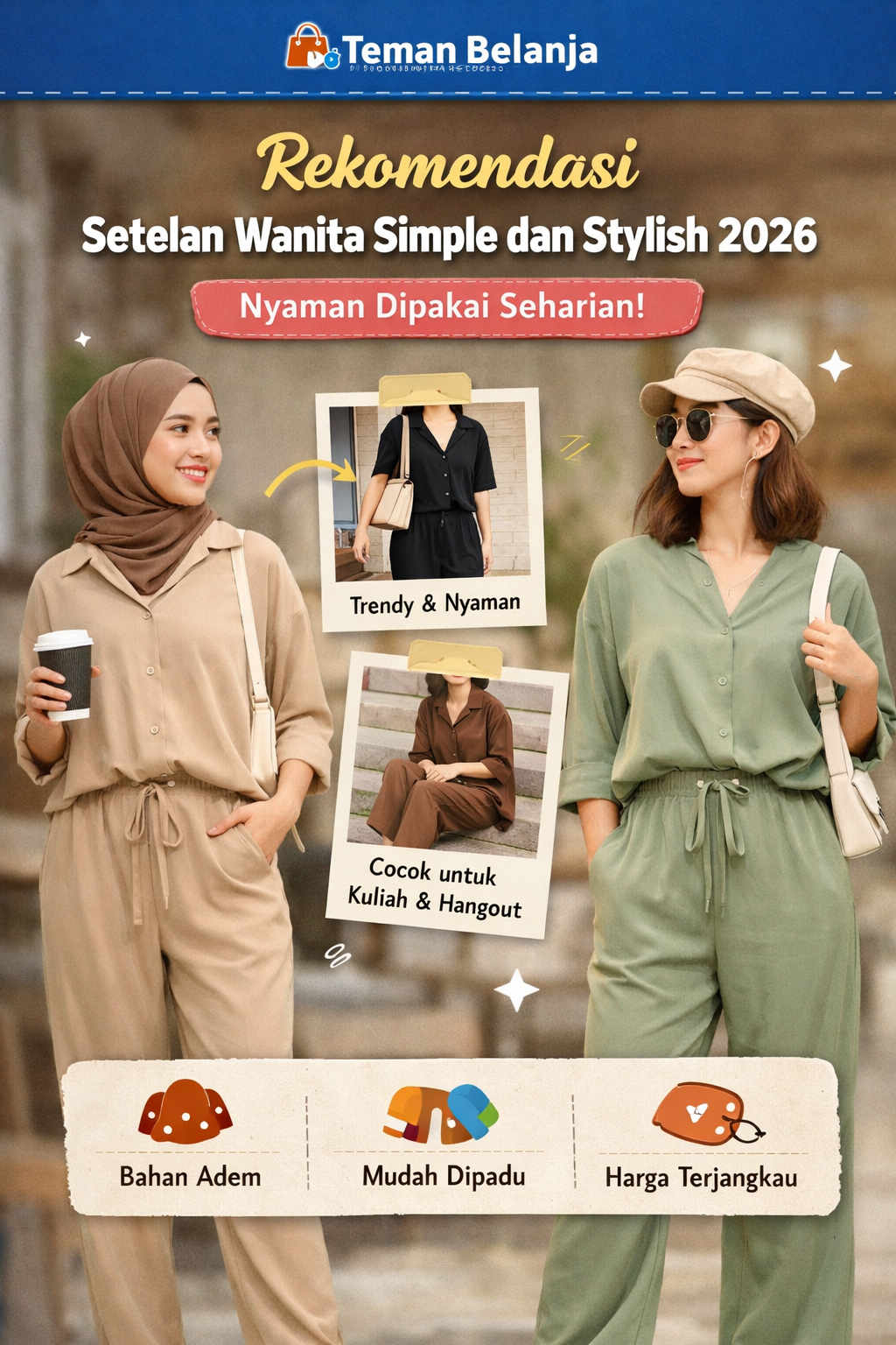 Rekomendasi Setelan Wanita Simple dan Stylish 2026: Nyaman Dipakai Seharian!
