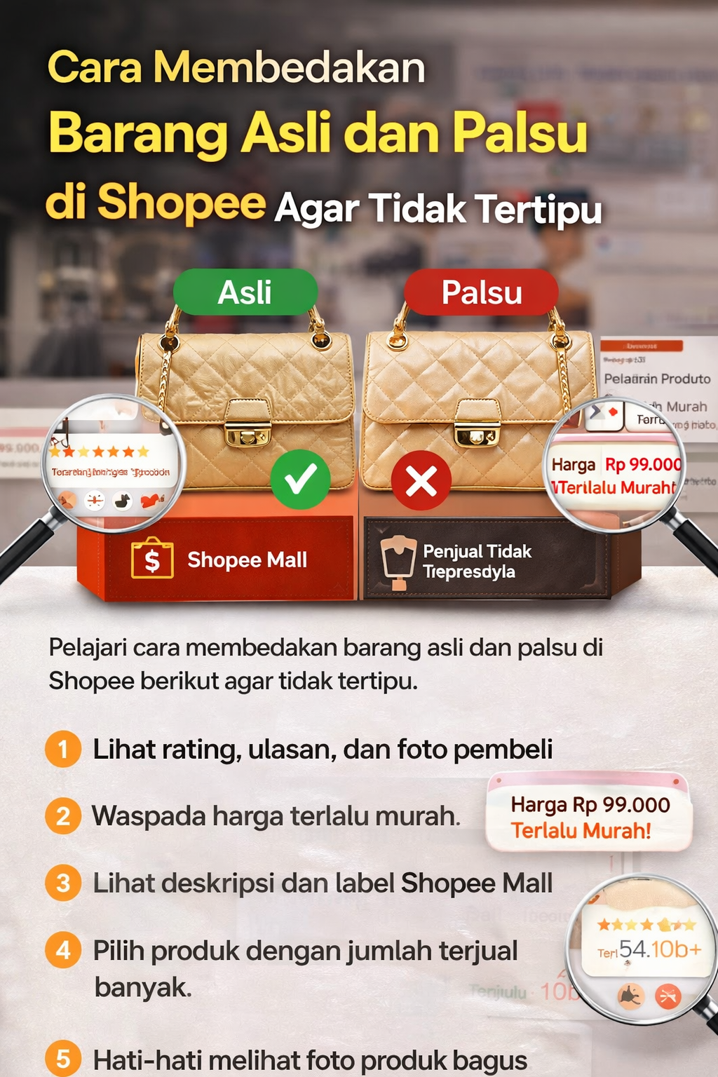Cara Membedakan Barang Asli dan Palsu di Shopee Agar Tidak Tertipu